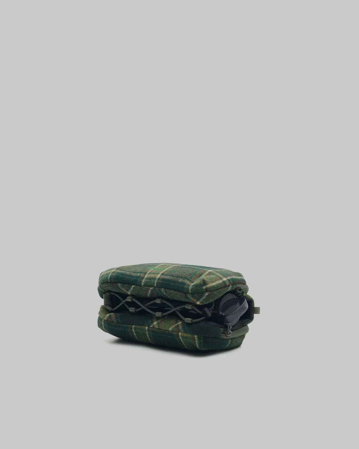 Borsa Bottle Sacoche M Green Check con 8 mm Rope Sage Lattice