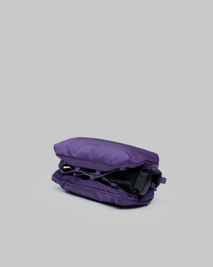 Borsa Bottle Sacoche M Purple Washed Silk Nylon con tracolla 8mm Patrician Lattice