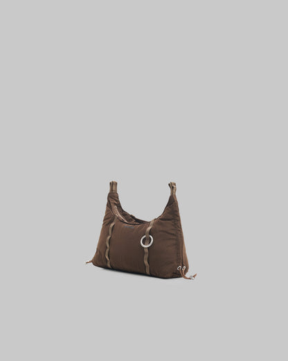 Borsa Cloud Hobo Mini Cocoa Vintage Ripstop con tracolla 8 mm Rope Sage Lattice