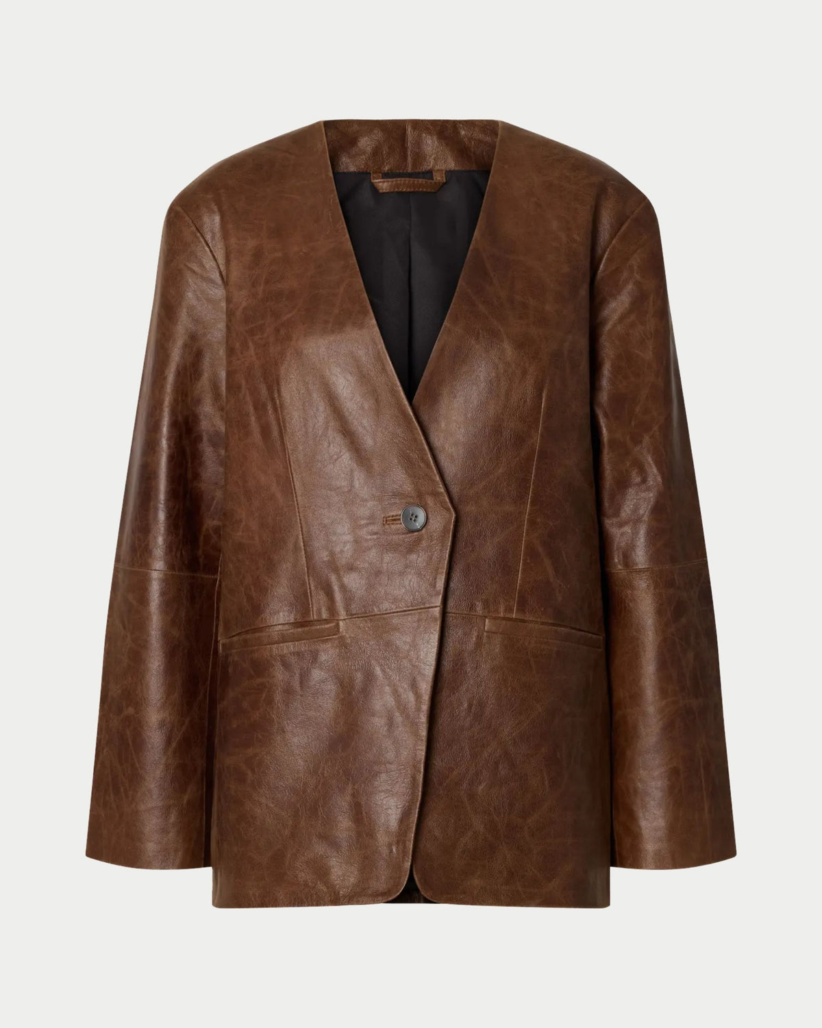 Giacca blazer in pelle oversize