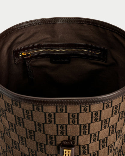 Borsa bucket bag Maryllon con monogramma