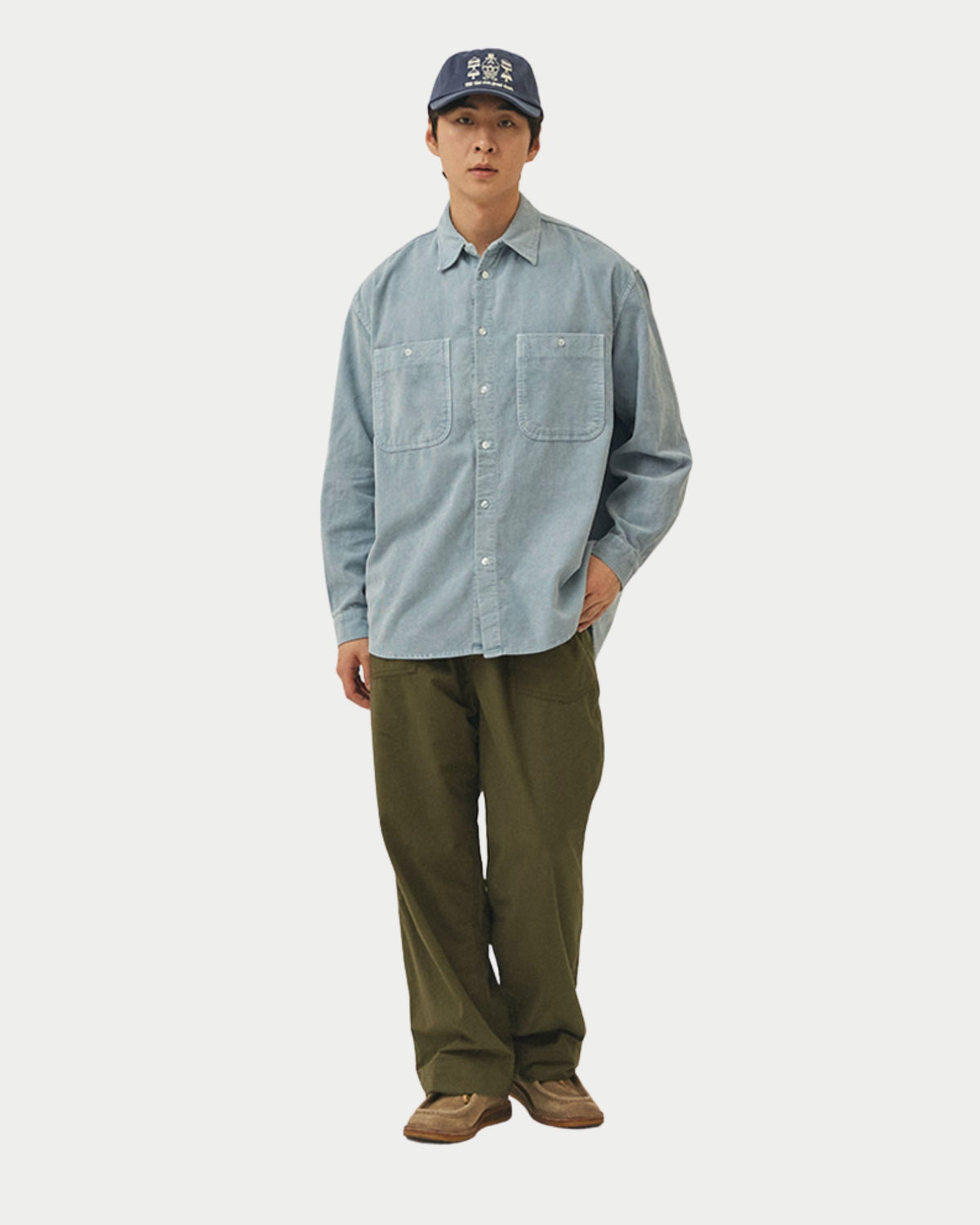 Camicia in velluto a coste con pigmenti