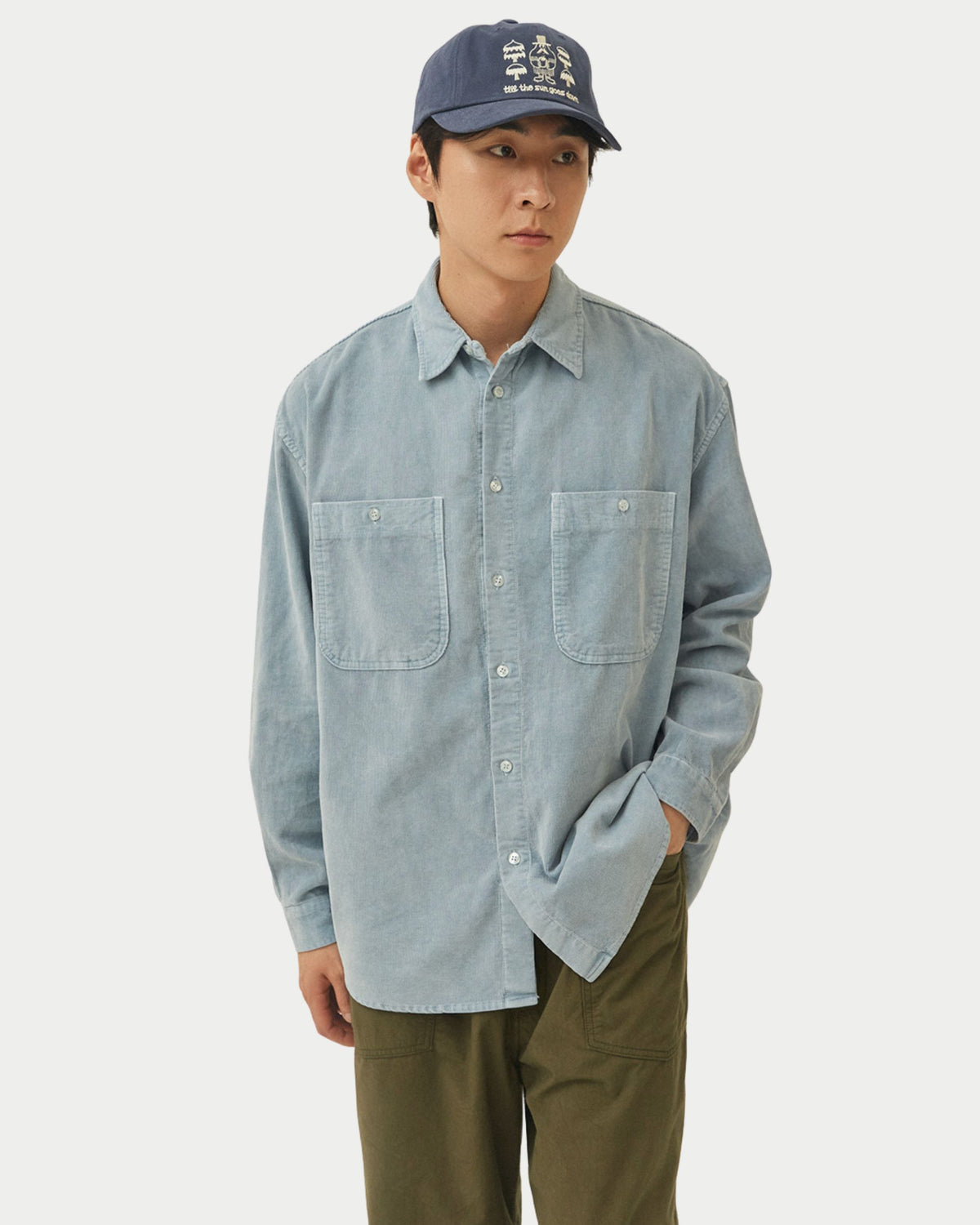 Camicia in velluto a coste con pigmenti