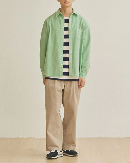 Two-pleat wide trousers