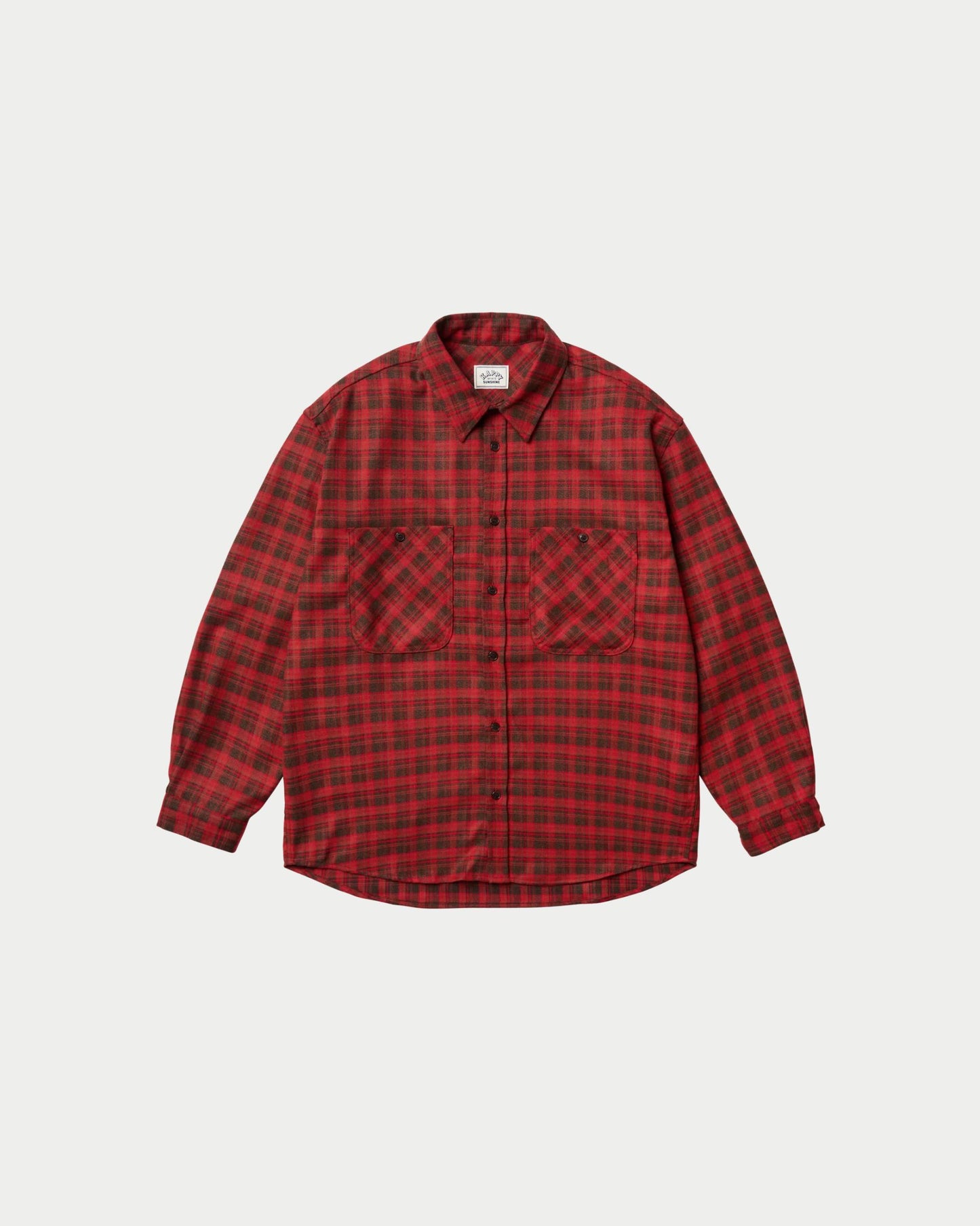 Flannel plaid shirt with two pockets