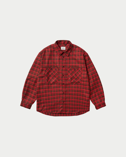 Flannel plaid shirt with two pockets