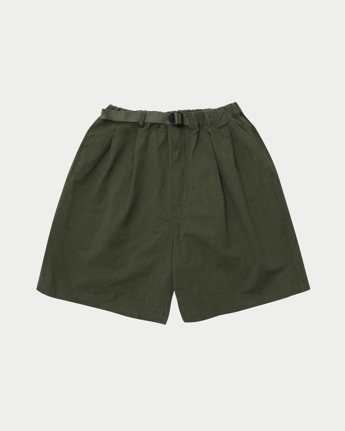 Pantaloni corti unisex two tuck wide khaki