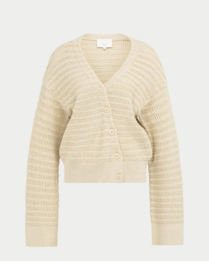 Cardigan in maglia con scollo a V e chiusura diagonale