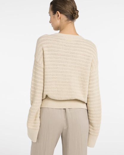 Cardigan in maglia con scollo a V e chiusura diagonale