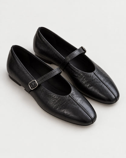 Ballerinas mit Schnalle und Innenkeilabsatz