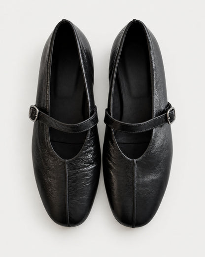 Ballerinas mit Schnalle und Innenkeilabsatz