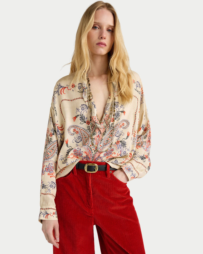Bluse mit Pitagna-Bis-Muster