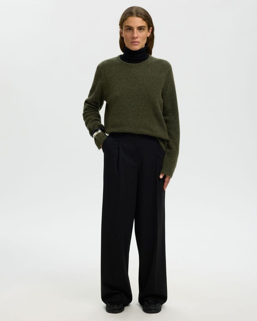 Maglia girocollo a maniche lunghe regular fit