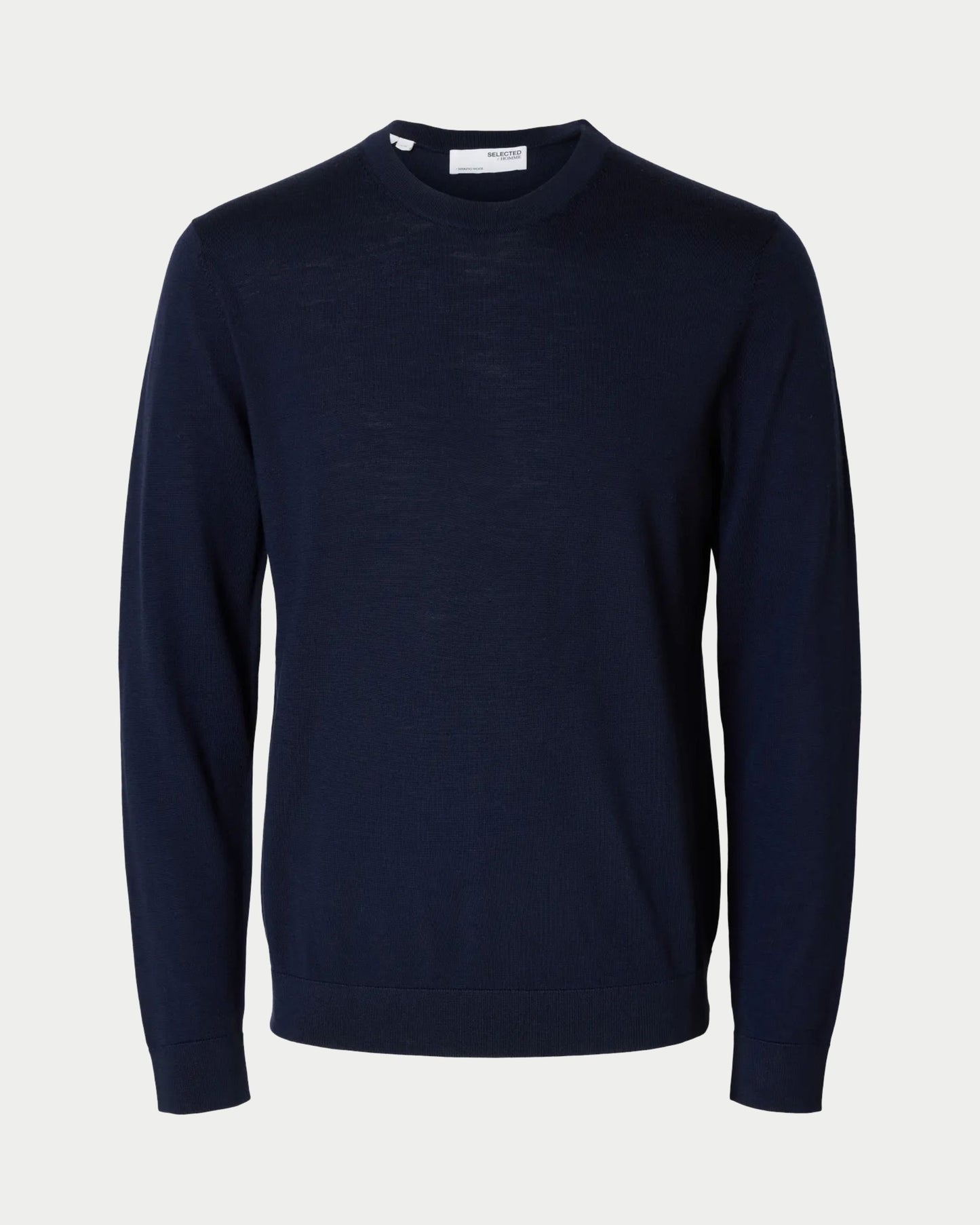 Maglia girocollo in lana merino a maniche lunghe regular fit