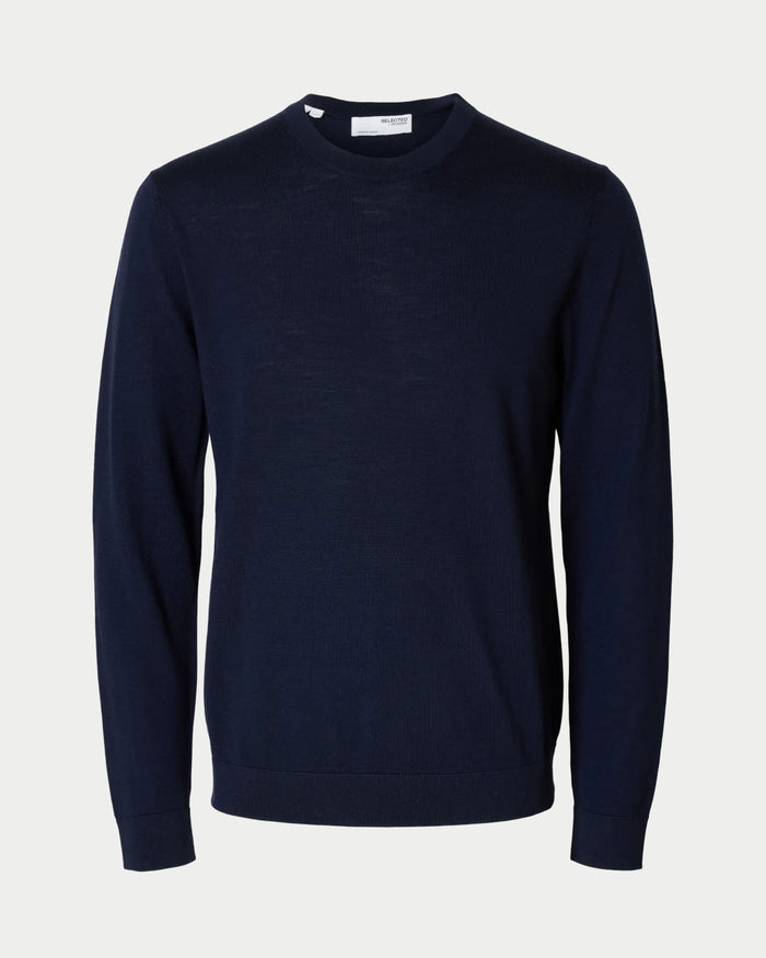 Maglia girocollo in lana merino a maniche lunghe regular fit