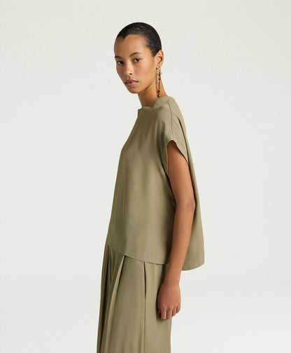 Blusa curacao in ecetato seta