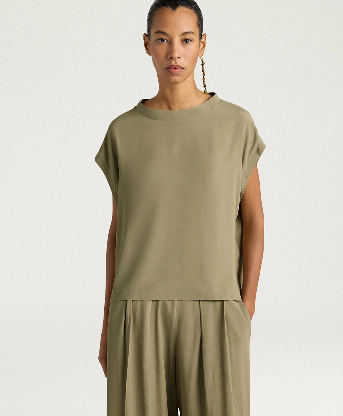 Blusa curacao in ecetato seta
