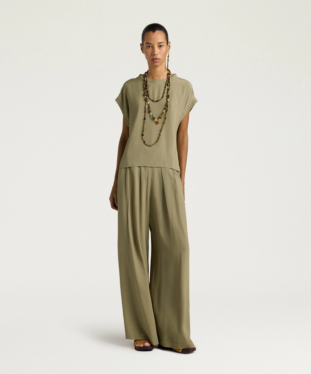 Blusa curacao in ecetato seta