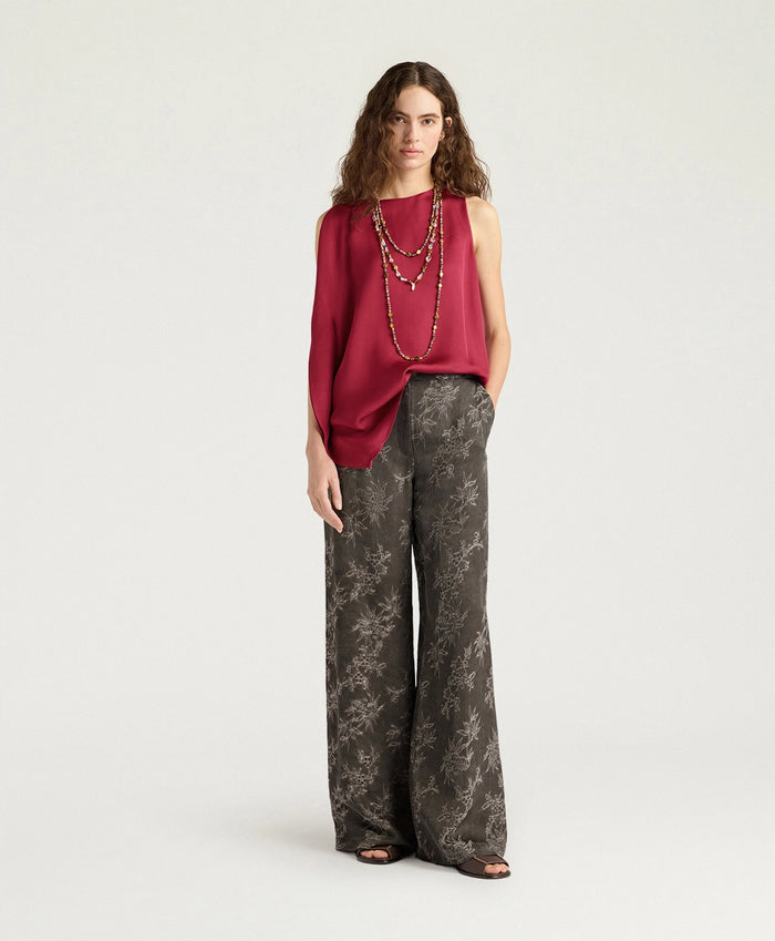 Top Lobo in cady di viscosa