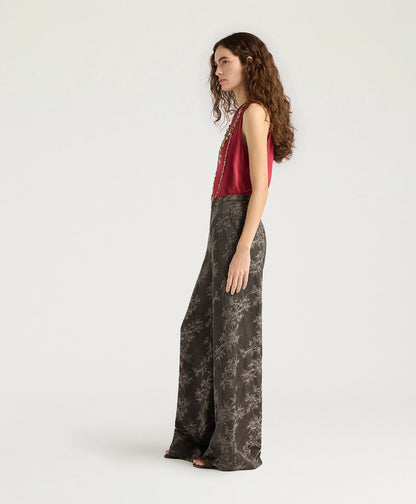 Pantaloni candeo in jacquard di viscosa