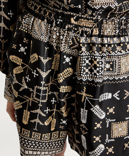 Shorts tumble in twill di seta