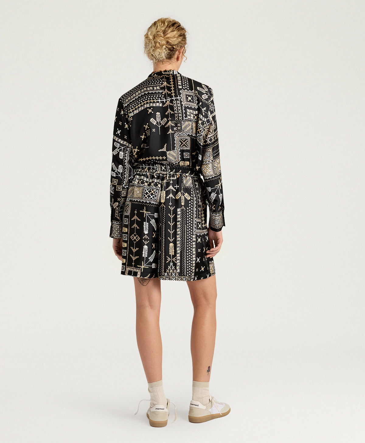 Shorts tumble in twill di seta