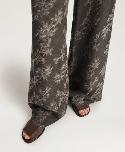 Pantaloni candeo in jacquard di viscosa