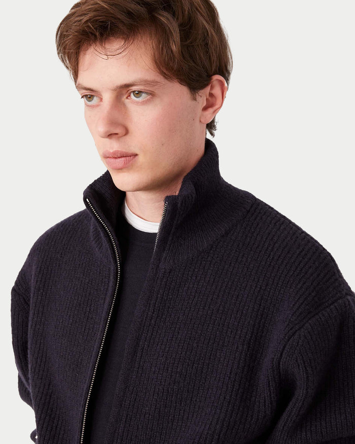 Giacca Florys in lana effetto teddy con zip integrale
