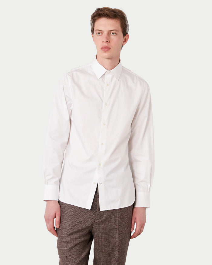 Camicia Gilles in popeline di cotone bianco