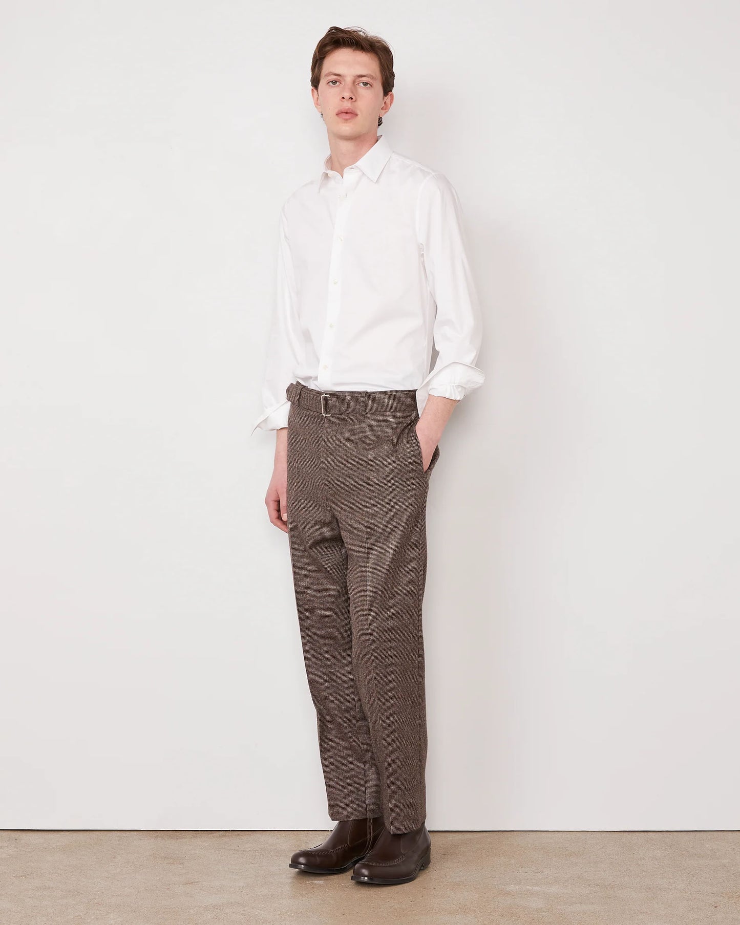 Camicia Gilles in popeline di cotone bianco