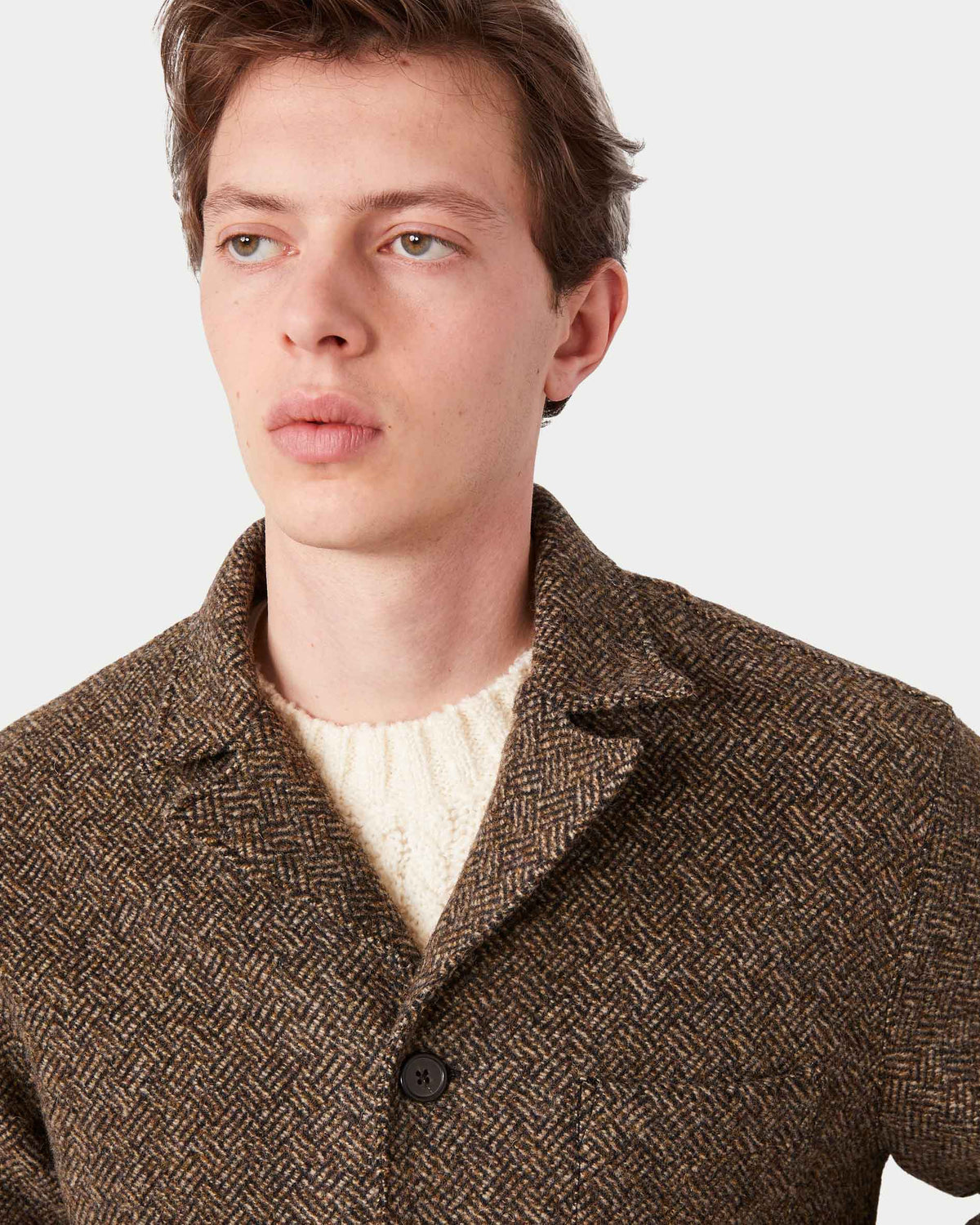 Camicia Sheldon a quadri in lana Shetland