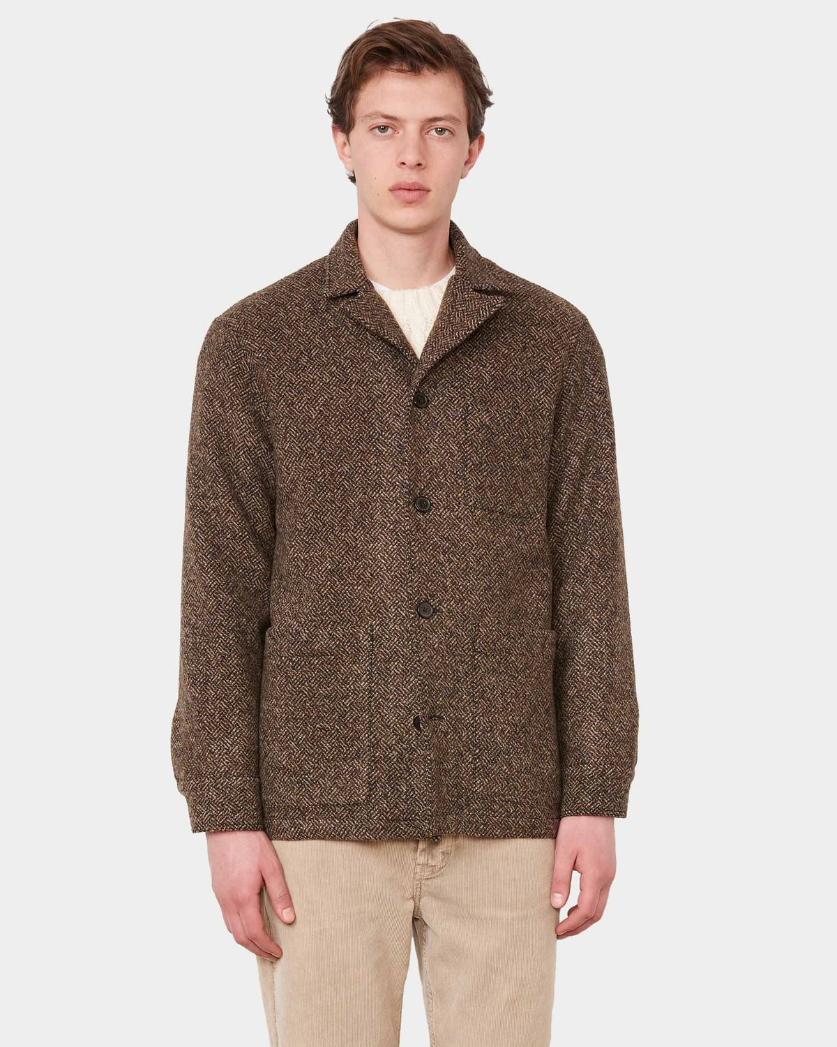 Camicia Sheldon a quadri in lana Shetland