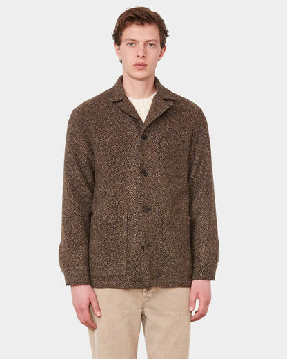 Camicia Sheldon a quadri in lana Shetland