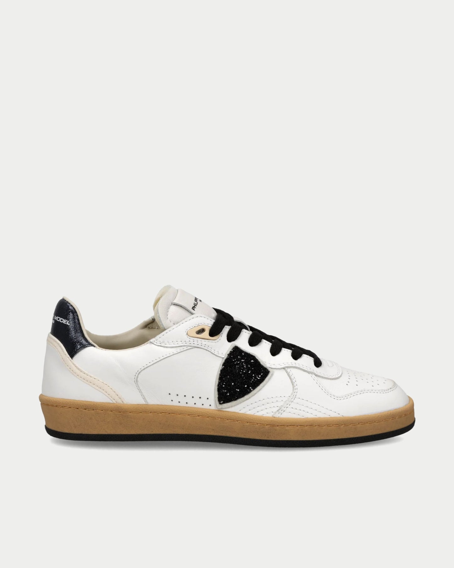 Women's PGAL Low Leather Sneakers with Glitter Details