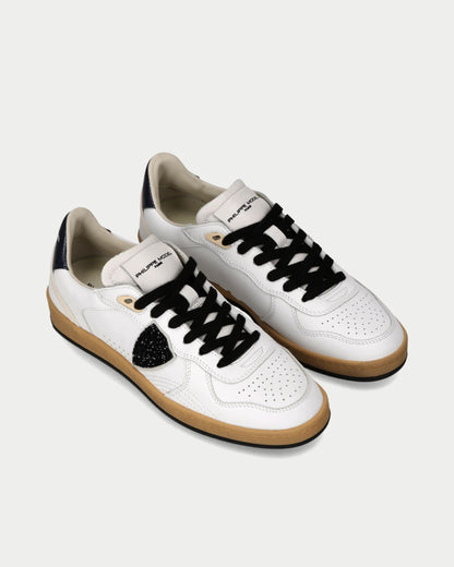 Women's PGAL Low Leather Sneakers with Glitter Details