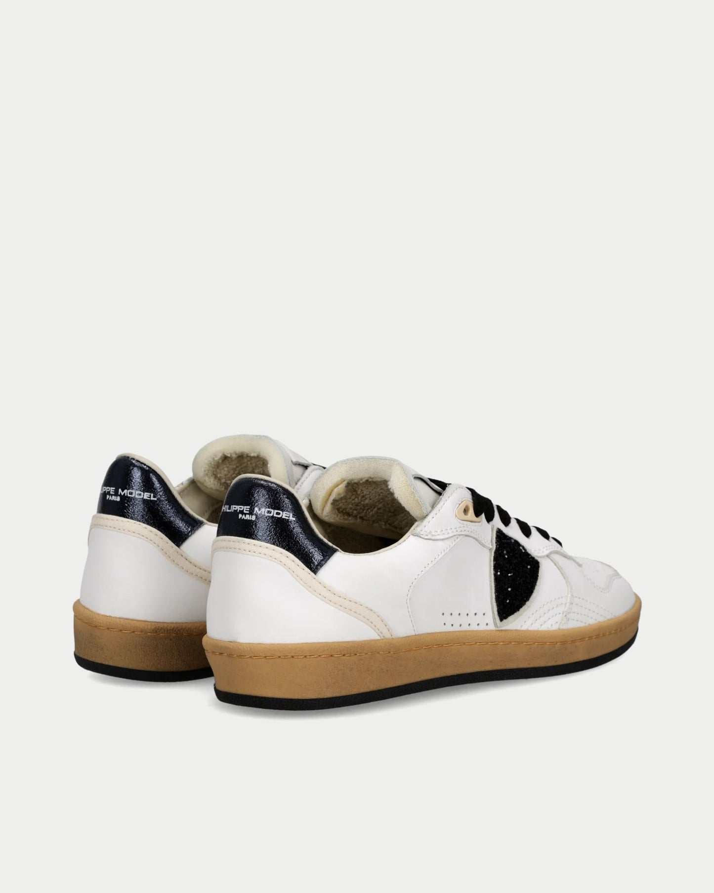 Women's PGAL Low Leather Sneakers with Glitter Details