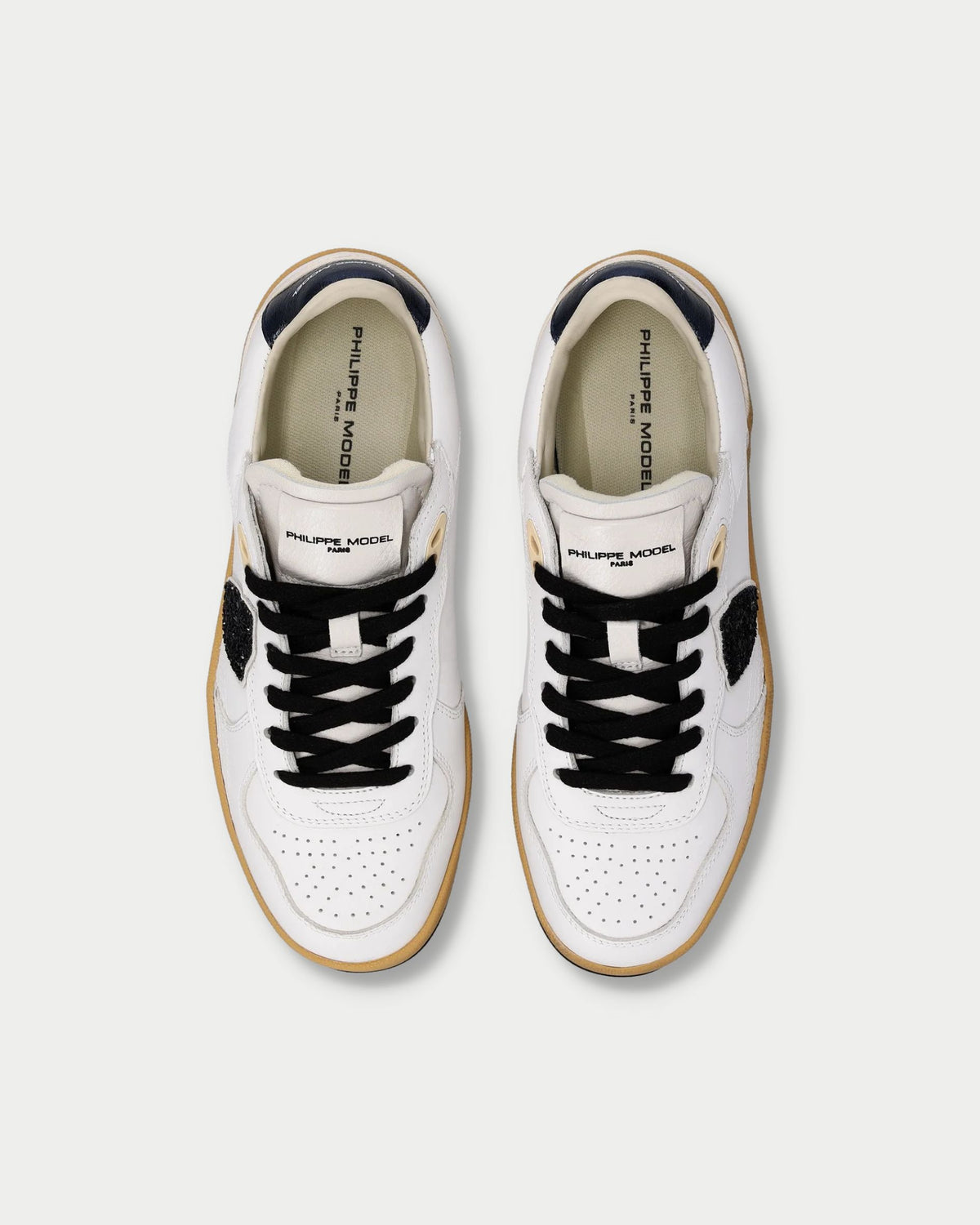 Women's PGAL Low Leather Sneakers with Glitter Details
