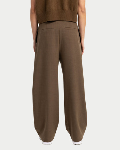 Pantaloni a gamba dritta in tessuto con pieghe