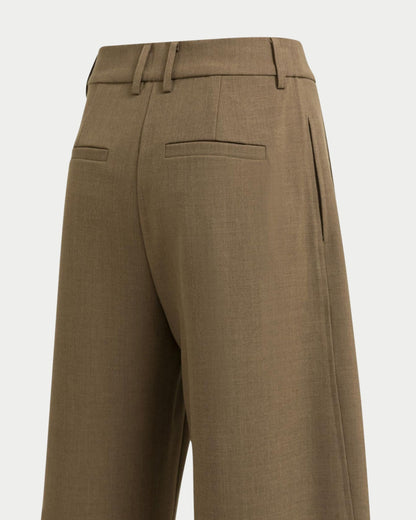 Pantaloni a gamba dritta in tessuto con pieghe