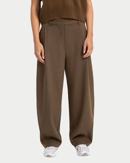 Pantaloni a gamba dritta in tessuto con pieghe