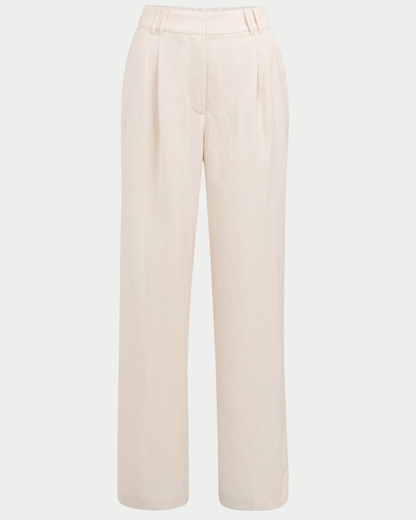 Pantaloni a gamba ampia con pinces in Lyocell – L32