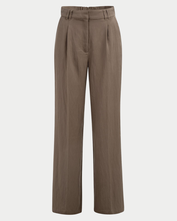 Pantaloni a gamba ampia con pinces in Lyocell – L32 - brown