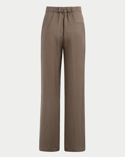 Pantaloni a gamba ampia con pinces in Lyocell – L32 - brown