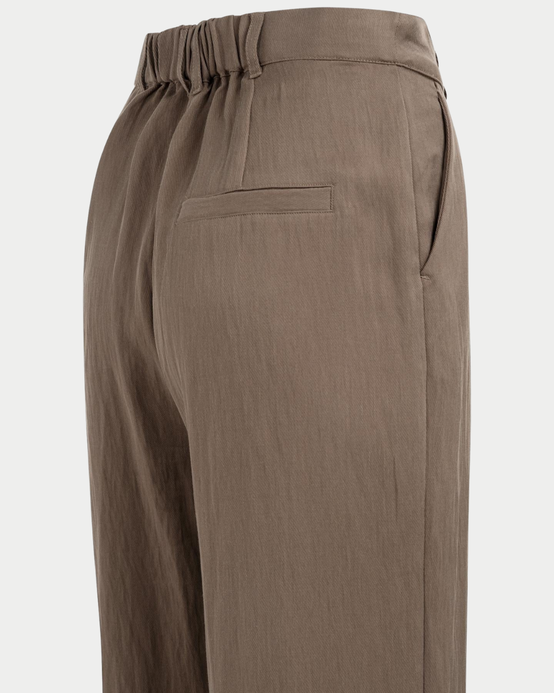 Pantaloni a gamba ampia con pinces in Lyocell – L32 - brown