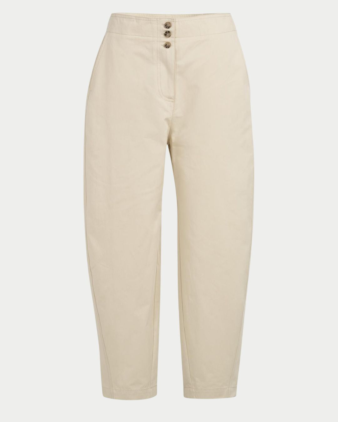 Pantaloni barrel a vita alta con dettaglio di bottoni