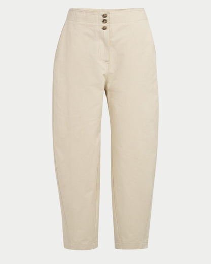 Pantaloni barrel a vita alta con dettaglio di bottoni