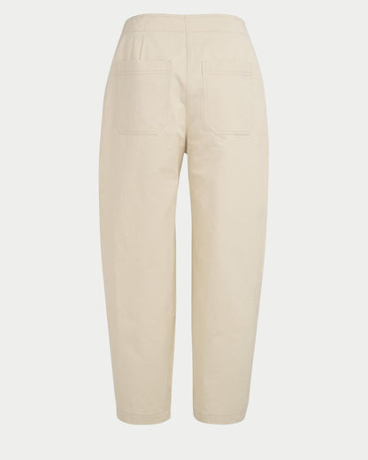 Pantaloni barrel a vita alta con dettaglio di bottoni