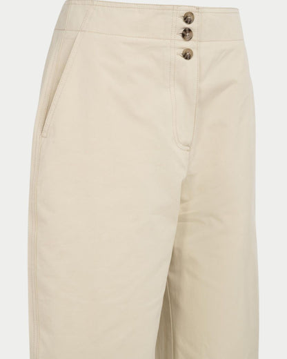 Pantaloni barrel a vita alta con dettaglio di bottoni
