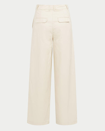 Pantaloni cargo a gamba ampia con pieghe – L32 - cream