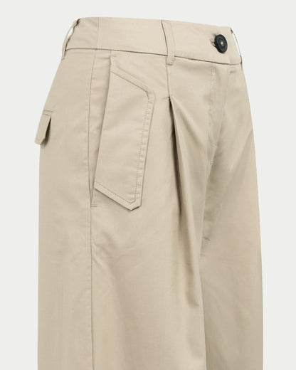 Pantaloni cargo a gamba ampia con pieghe – L32